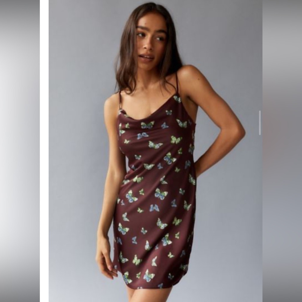 UO Mallory cowl neck slip dress